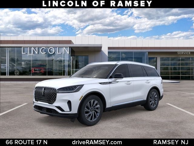2026 Lincoln Aviator Premiere in Pristine White Metallic Tri-Coat — front three-quarter view