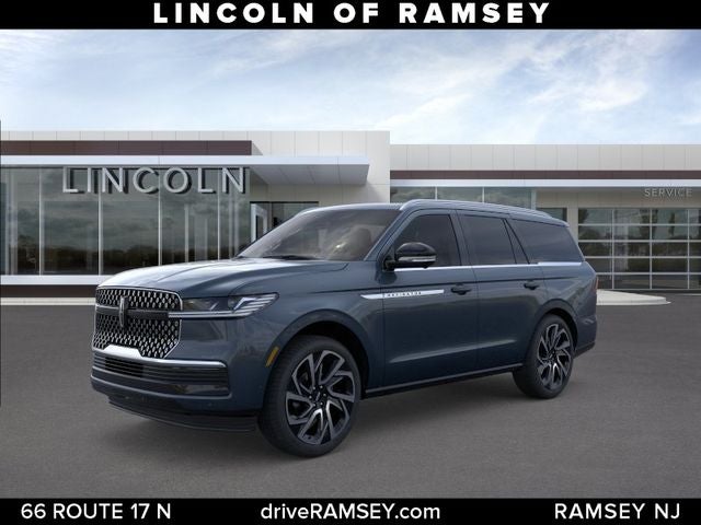 2026 Lincoln Navigator Reserve in Flight Blue Metallic Clearcoat — front three-quarter view